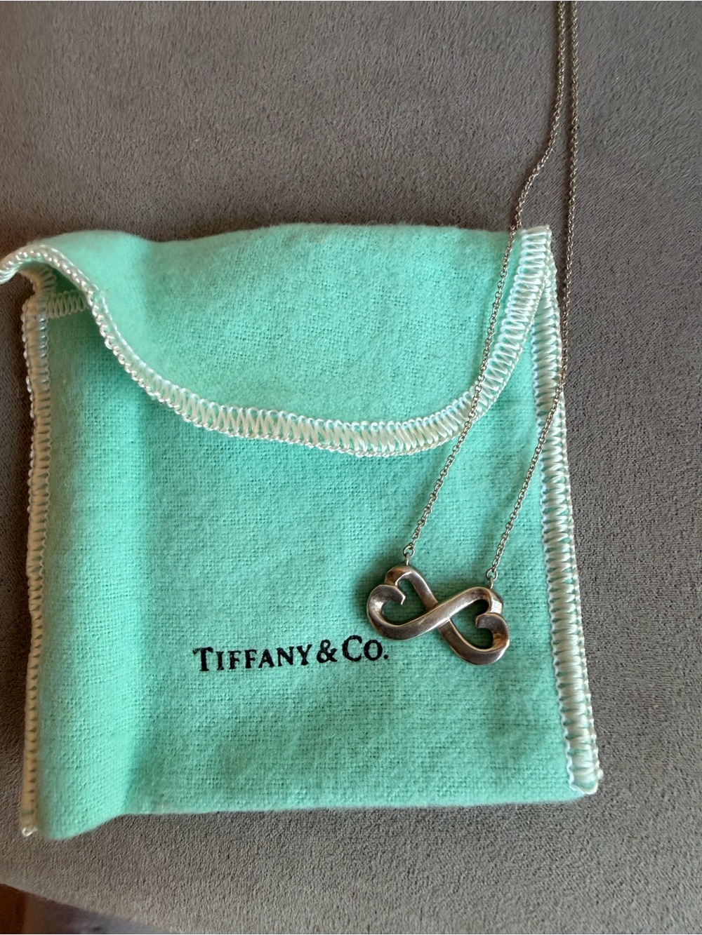 Tiffany & Co. Sterling Silver Heart Infinity Necklace